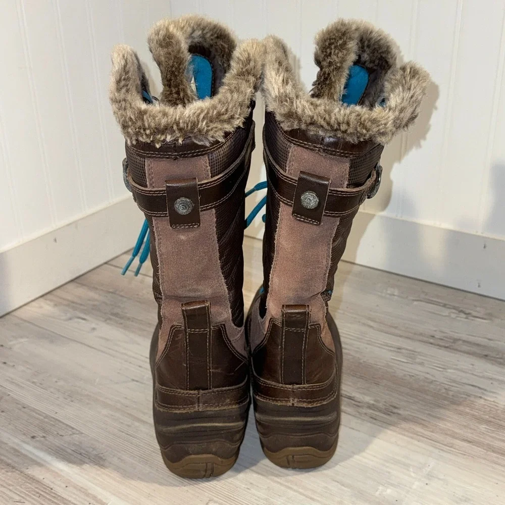 The North Face Brown Faux Fur Snow Boots Primaloft Womens Size 6